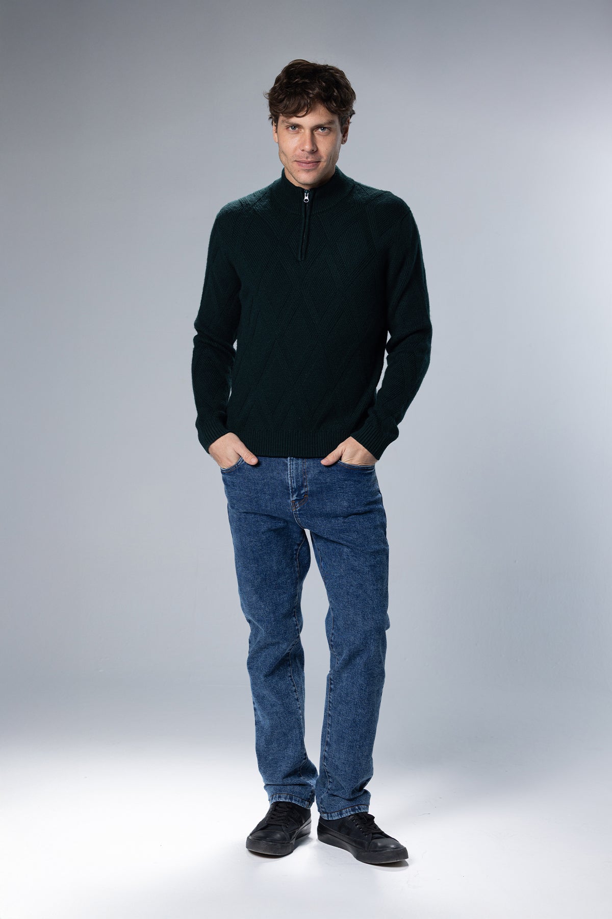 Signature Cellini Pullover – Dark Green – Dark Green – image 1