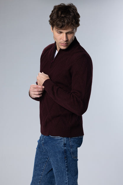 Signature Cellini Pullover – Burgundy – Burgundy – image 3