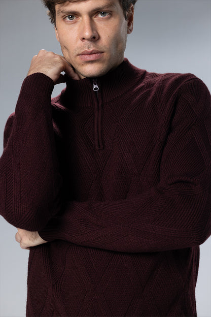 Signature Cellini Pullover – Burgundy – Burgundy – image 7