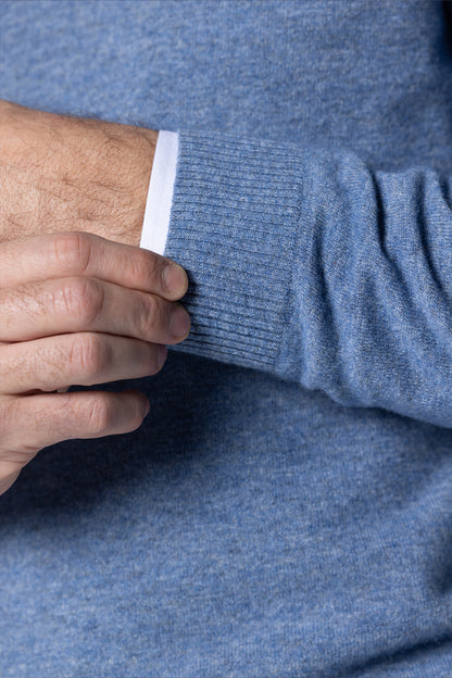 Lambswool-Blend V-Neck Pullover – Light Blue – Light Blue – image 3
