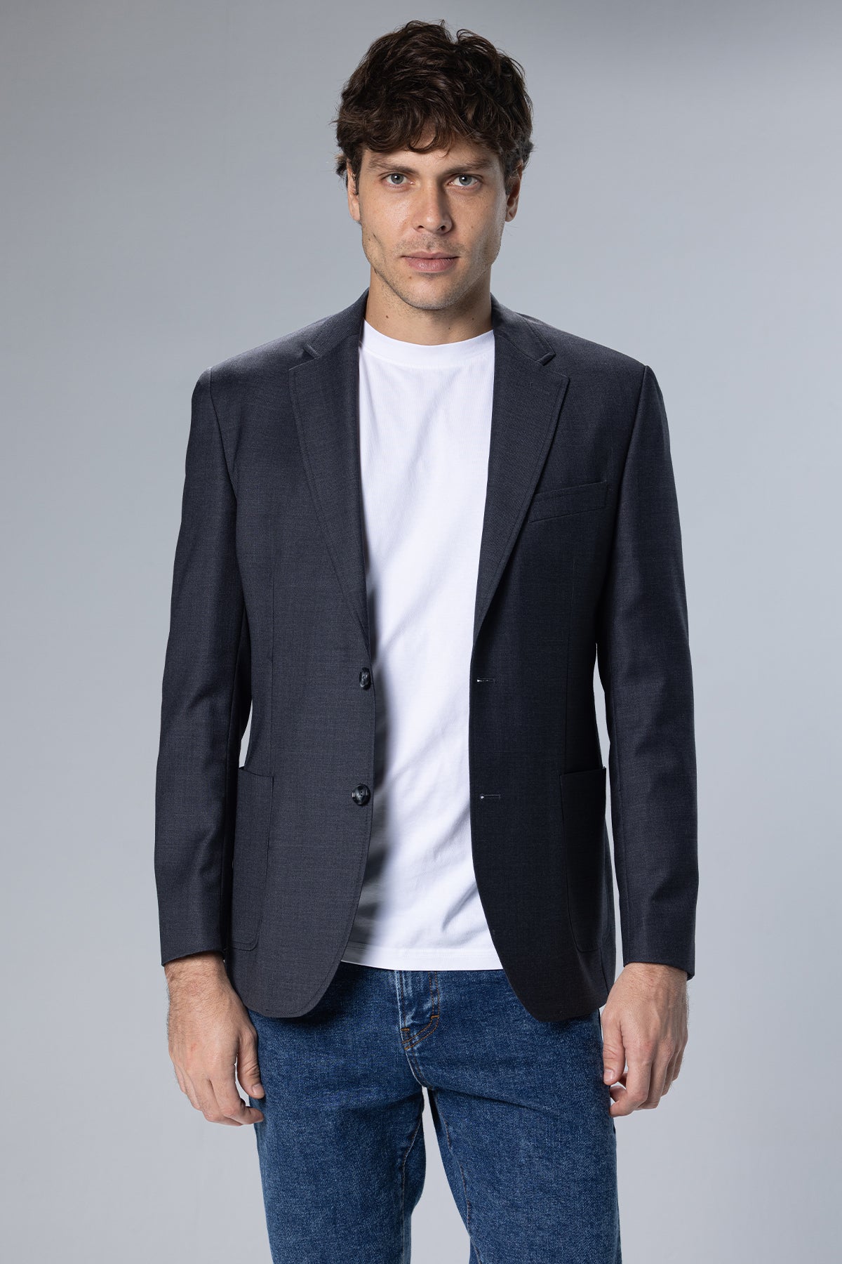 Wool-Blend Blazer – Grey – Grey – image 1