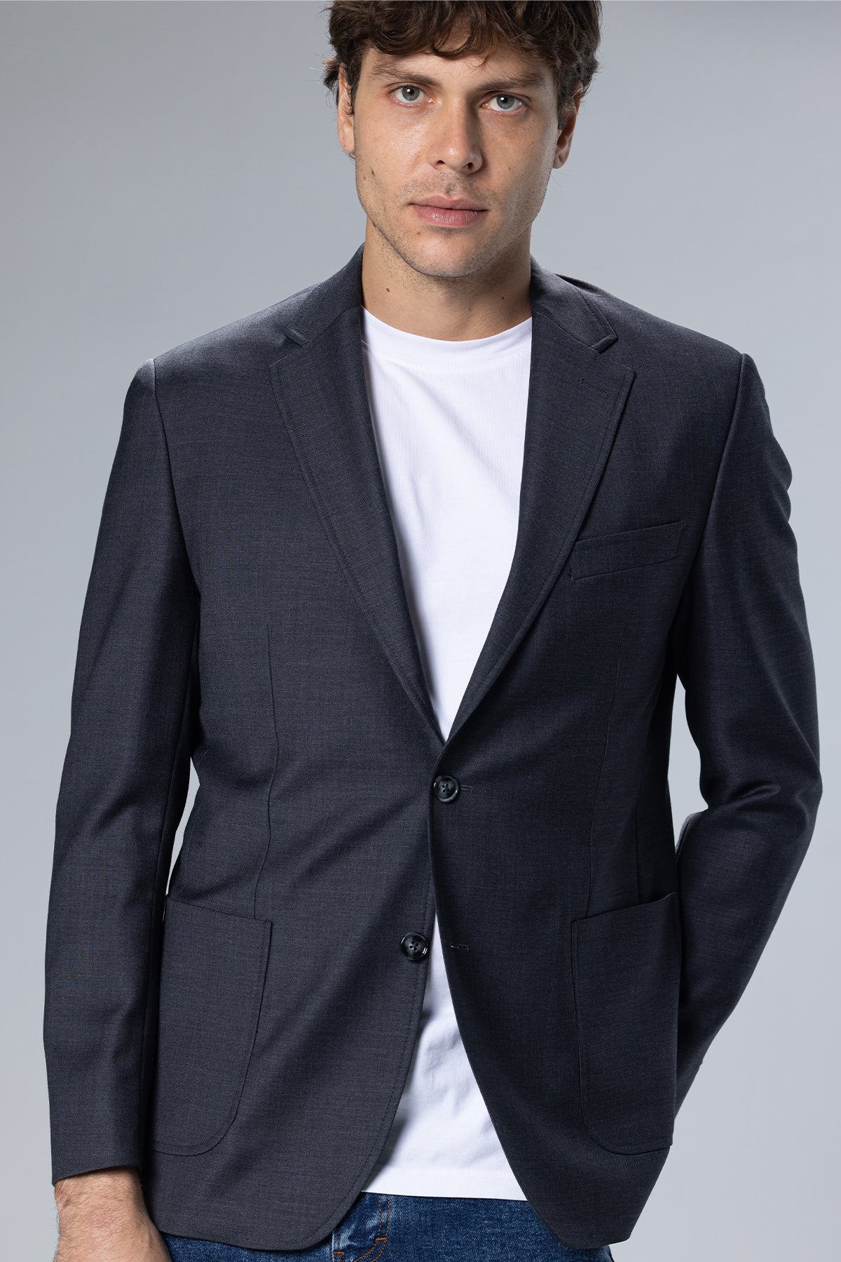 Wool-Blend Blazer – Grey – Grey – image 2