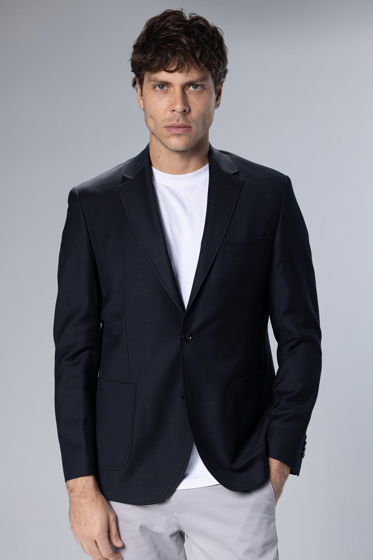 Wool-Blend Blazer – Black – Black – image 1