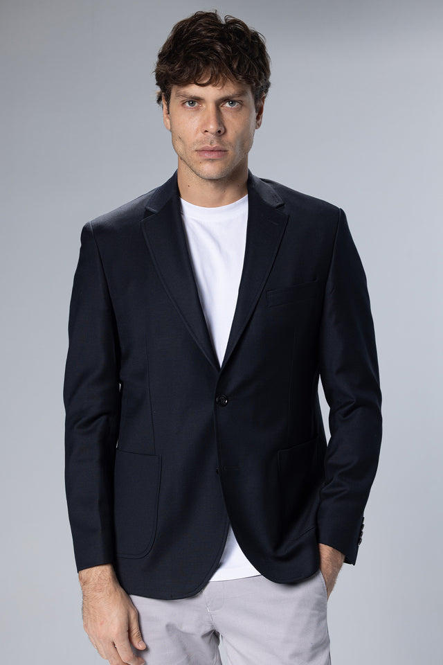 Wool-Blend Blazer – Black