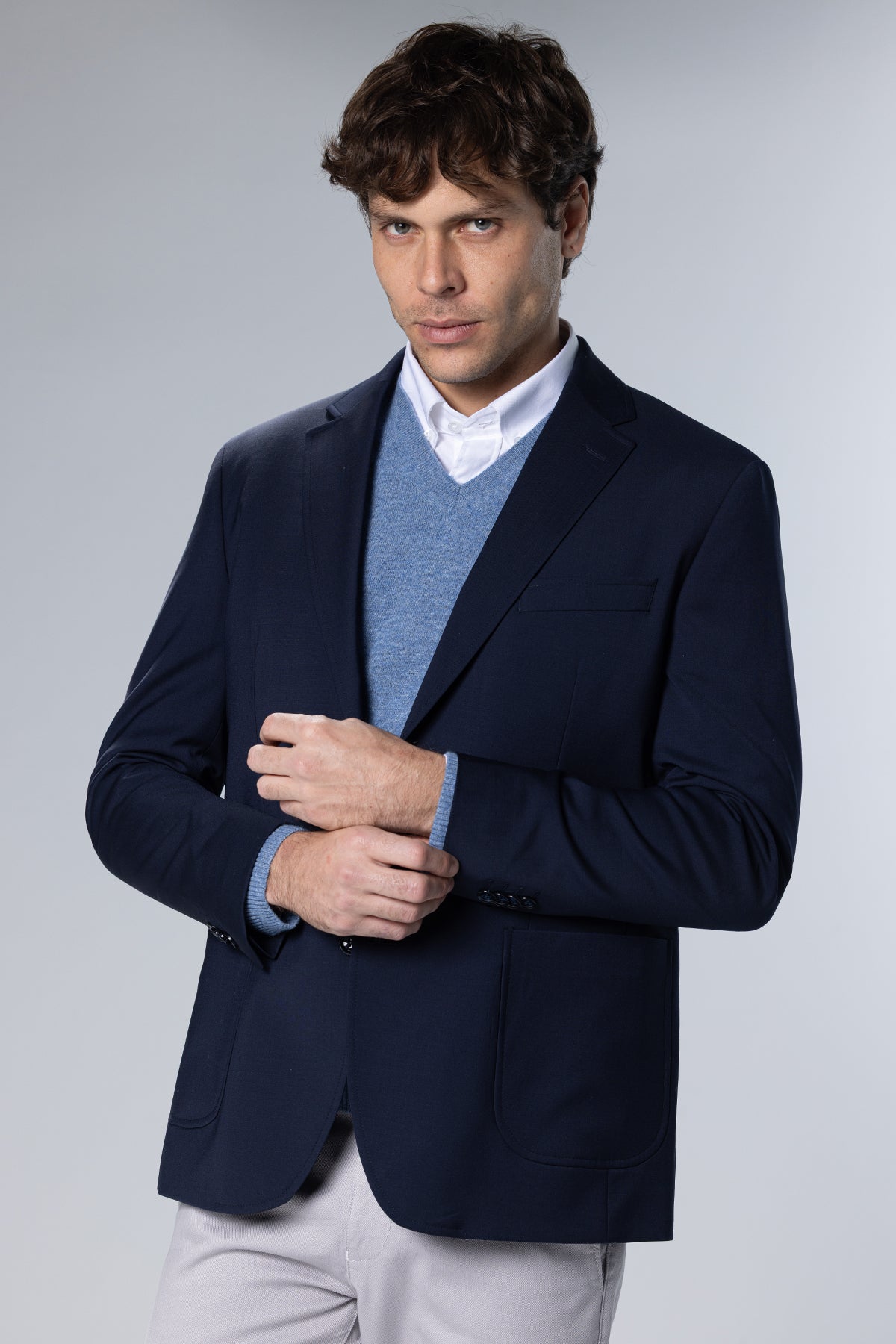 Wool-Blend Blazer – Navy – Navy – image 1