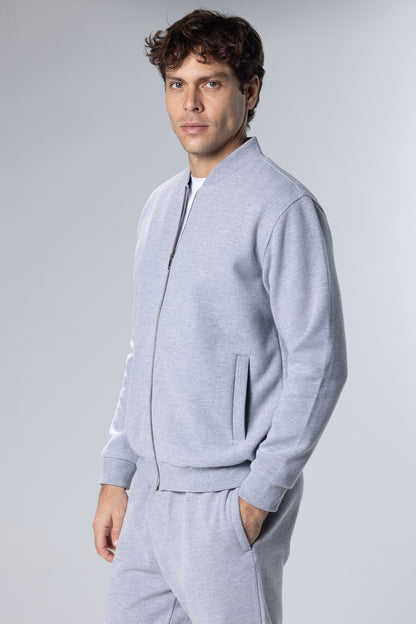 Full-Zip Cotton Sweatshirt Jacket – Light Grey – Light Grey – image 5
