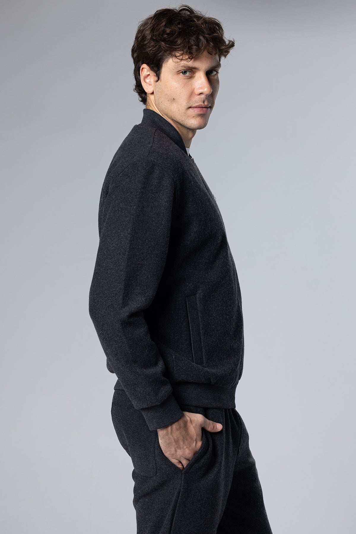 Full-Zip Cotton Sweatshirt Jacket – Grey – Grey – image 4
