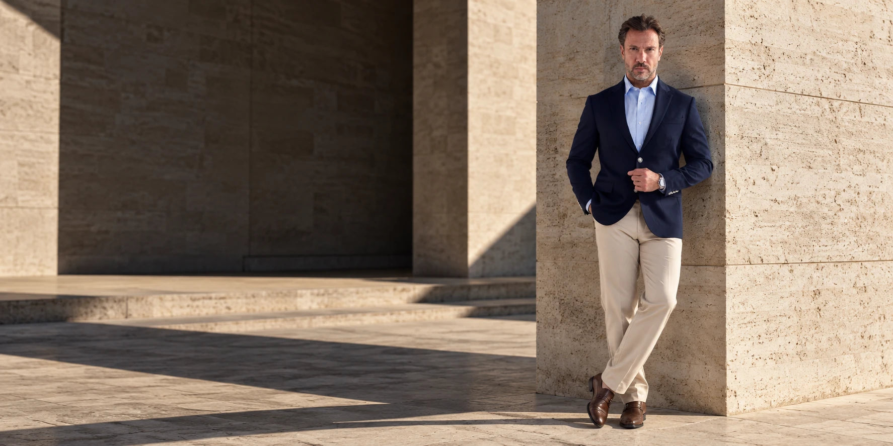 Cellini blazer in an architectural setting